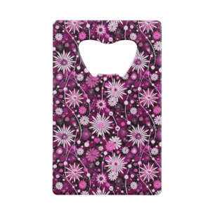 Valentine Floral Pattern Credit Card Bottle Opener