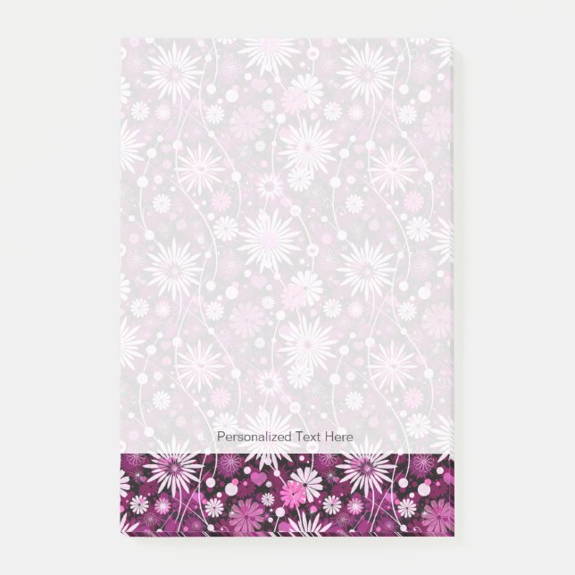 Valentine Floral Pattern Post-it Notes (Front)
