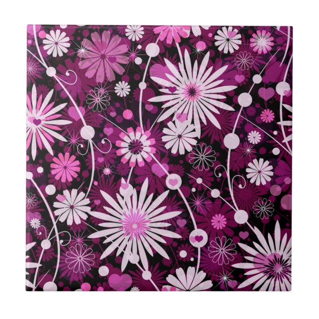 Valentine Floral Pattern Tile (Front)