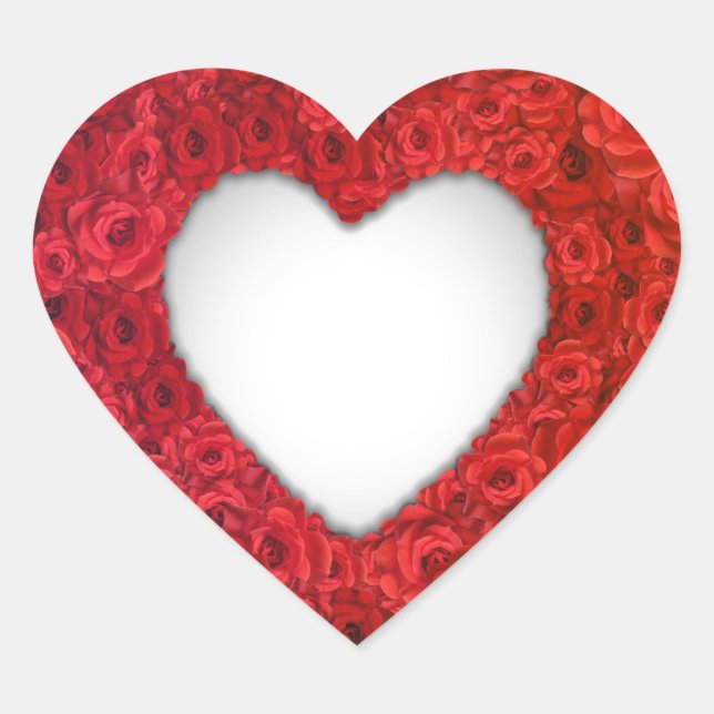 Valentine Flowers Heart Sticker (Front)