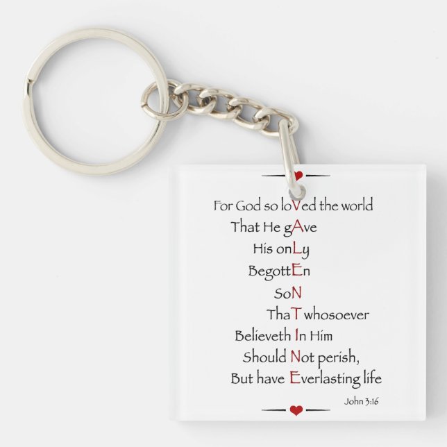 VALENTINE - For God So Loved the World Keychain (Front)