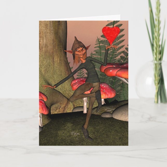 Valentine Forest Elf - Greeting Card (Front)