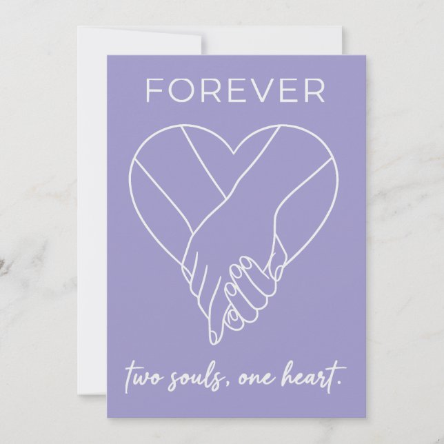 Valentine Forever Design | Couple One Heart Holiday Card (Front)