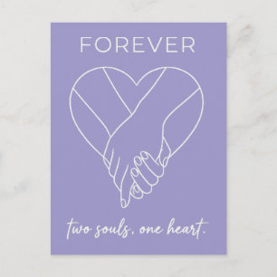 Valentine Forever Design Couple One Heart Holiday Postcard