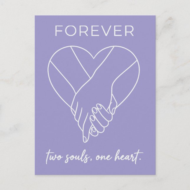 Valentine Forever Design | Couple One Heart Holiday Postcard (Front)