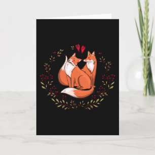 Valentine foxes card