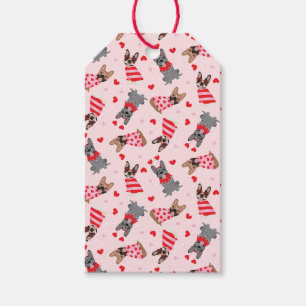 Valentine French Bulldogs Gift Tags