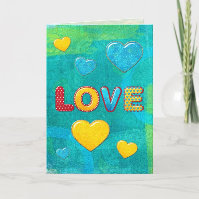 Valentine Fun 3D Mix and Match GREETING Thank You Card (Front)