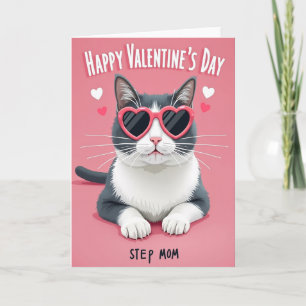 Valentine Funny Cat Step Mom Card