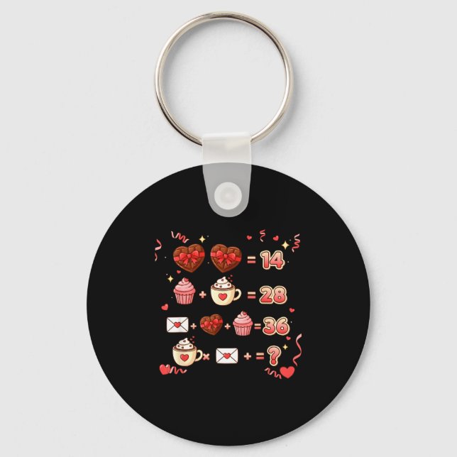 Valentine Funny Math Equation 6 7 Six Seven Meme T Keychain (Front)