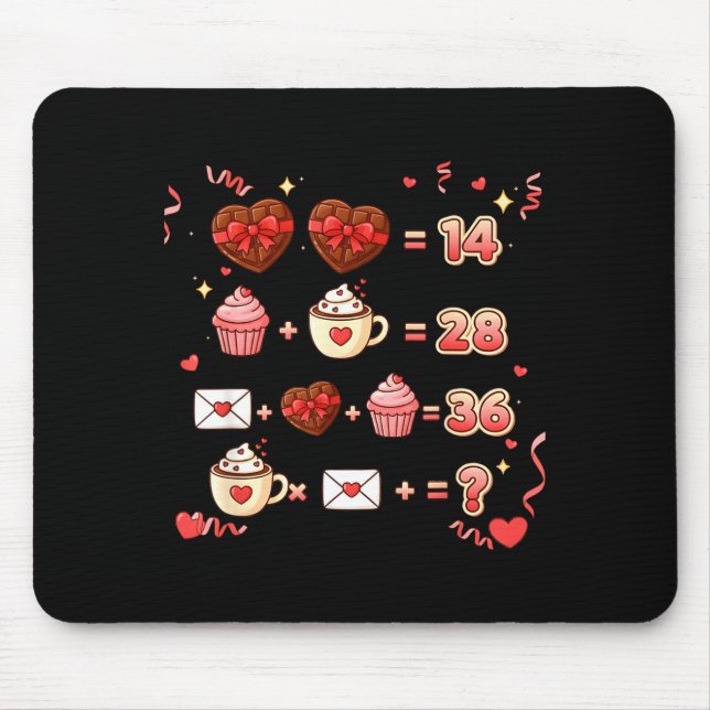 Valentine Funny Math Equation 6 7 Six Seven Meme T Mouse Pad (Front)