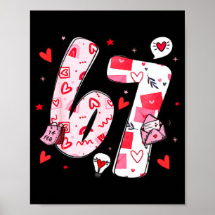 Valentine Funny Six Seven 6 7 Meme Men Women Kids  Poster