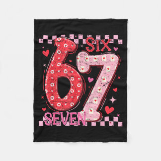 Valentine Funny Six Seven 6 7 Meme Slang Men Women Fleece Blanket