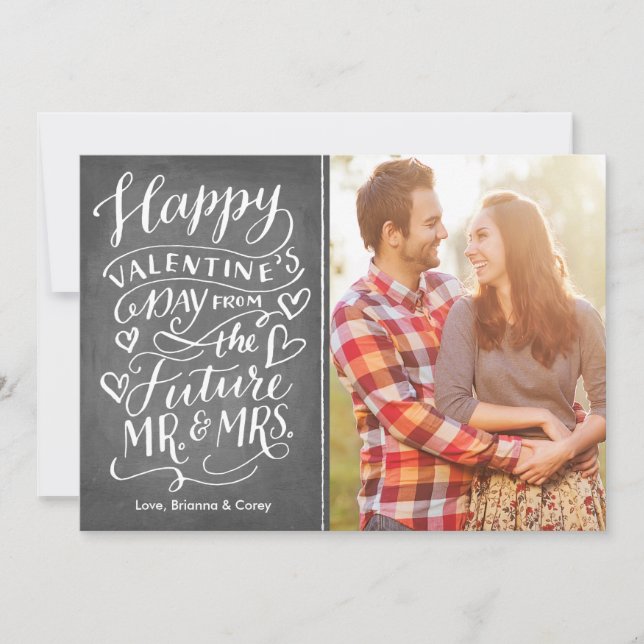 Valentine Future Mr. and Mrs. Photo Save The Date (Front)