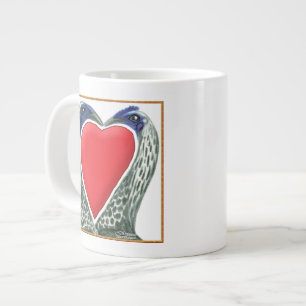 Valentine Game Chickens Large Coffee Mug