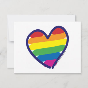 Valentine Gay Pride Rainbow Heart Holiday Card