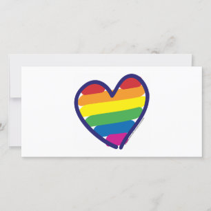 Valentine Gay Pride Rainbow Heart Holiday Card