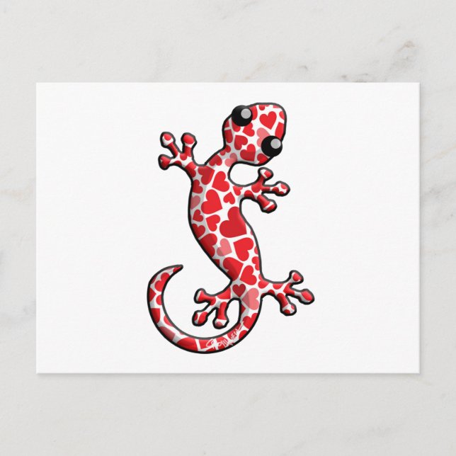Valentine Gecko Lizards Holiday Postcard (Front)