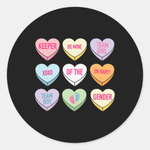 Valentine Gender Reveal Keeper Of The Gender Pink Classic Round Sticker