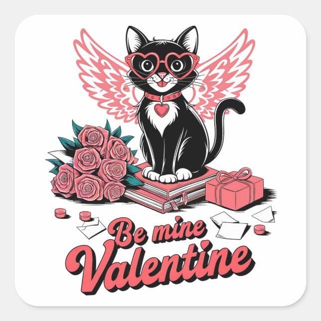 Valentine Gift | Be Mine Valentine Square Sticker (Front)