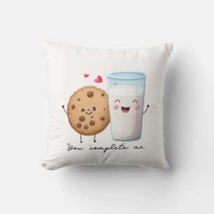 Valentine Gift Cookie You Complete Me Throw Pillow