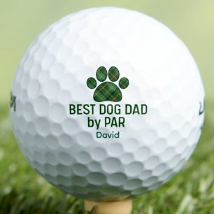 Valentine Gift for Dog Dad - Cool Plaid Paw by PAR Golf Balls