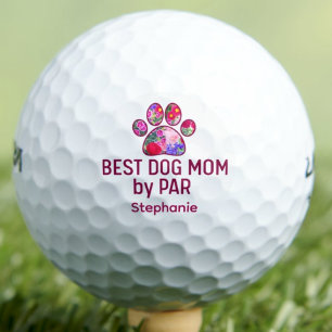 Valentine Gift for Dog Mom - Floral Paw by PAR Golf Balls