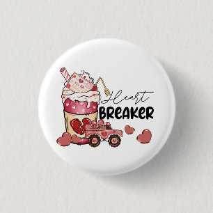 Valentine Gift Heart Breaker 1 Inch Round Button