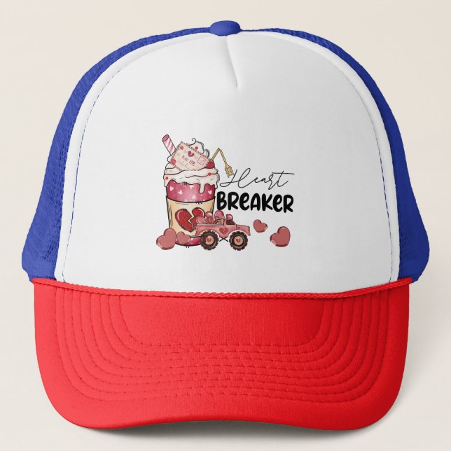 Valentine Gift | Heart Breaker Trucker Hat (Front)