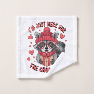 Valentine Gift I Am Just Here For The Chocolate Wash Cloth
