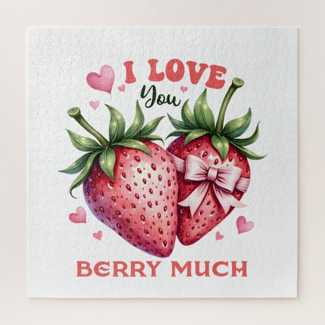 Valentine Gift | I Love You Berry Much Jigsaw Puzzle (Vertical)