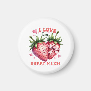 Valentine Gift I Love You Berry Much Magnet