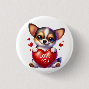 Valentine Gift - Tiny Treasures Chihuahua 1 Inch Round Button