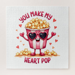 Valentine Gift You Make My Heart Pop Jigsaw Puzzle