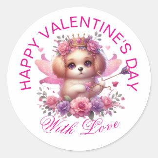 Valentine Gifts - Pawsitively Adorable Puppy 25 Classic Round Sticker