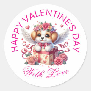 Valentine Gifts - Pawsitively Adorable Puppy 8 Classic Round Sticker