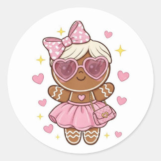 Valentine Gingerbread Girl Sticker – Sweet Love