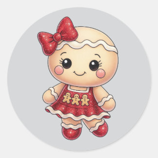Valentine Gingerbread Girl Sticker – Sweet Love