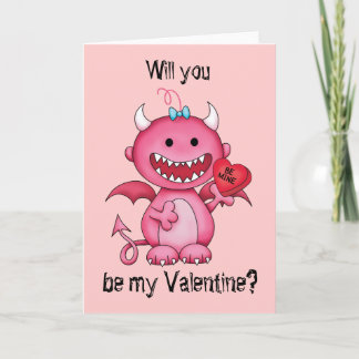 Valentine Girl Devil Holiday Card