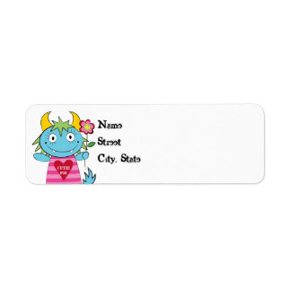 Valentine Girl Monster with Flower