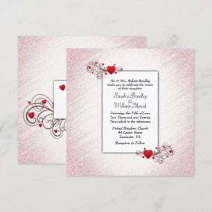 Valentine Glitter  Wedding Invitation