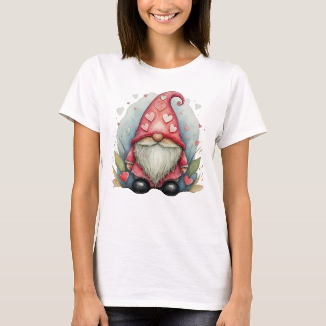 Valentine Gnome In Love, Gnome Valentines Day T-Shirt (Front)