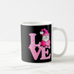 Valentine Gnome Love Pink Leopard  Coffee Mug