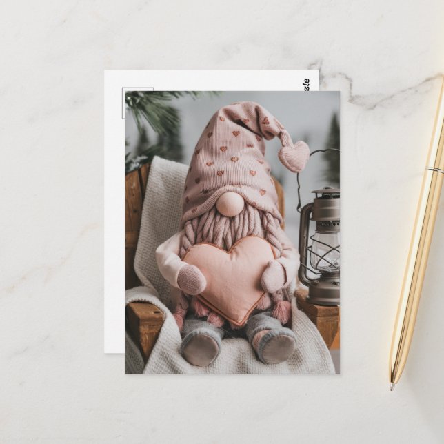 Valentine Gnome Postcard (Front/Back In Situ)