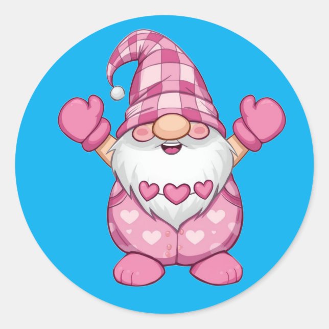 Valentine Gnome Sticker – Cute Love Design (Devant)