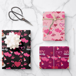 valentine gnome wrapping paper 
