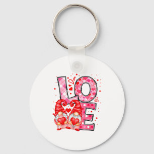 Valentine Gnomes Heart Valentines Day Gnome Love T Keychain