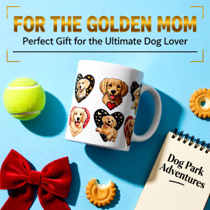 Valentine Golden Retriever Dog Large Coffee Mug