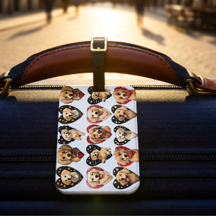 Valentine Golden Retriever Dog  Luggage Tag