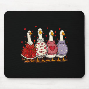 Valentine Goose Heart Silly Goose Valentines Day Mouse Pad